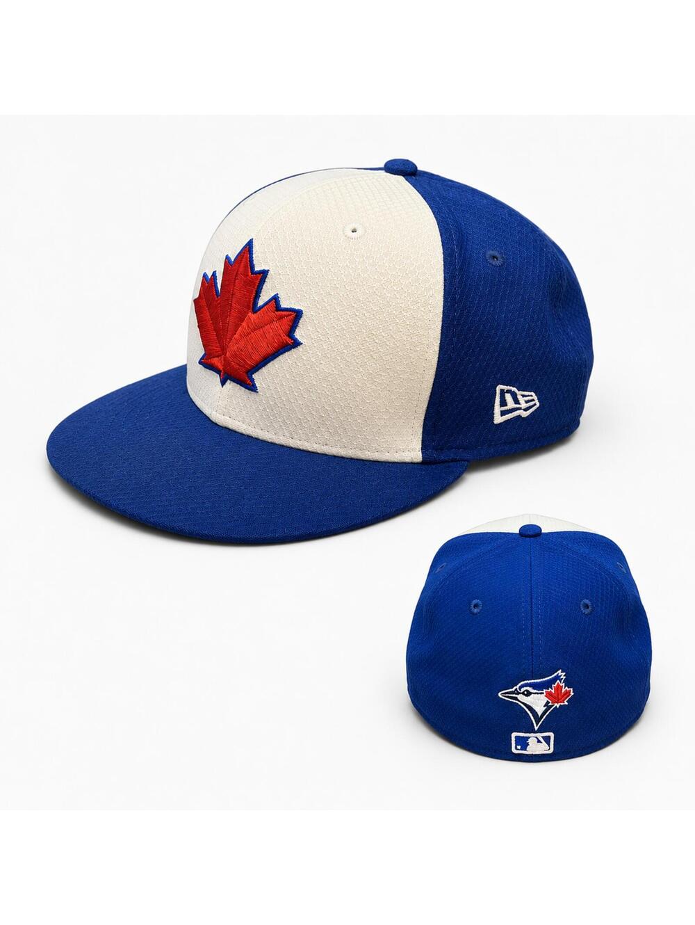 Toronto Blue Jays 59FIFTY Fitted Cap Maple Leaf Logo Navy/Cream Size 7 3/4